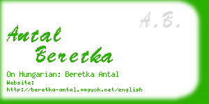 antal beretka business card